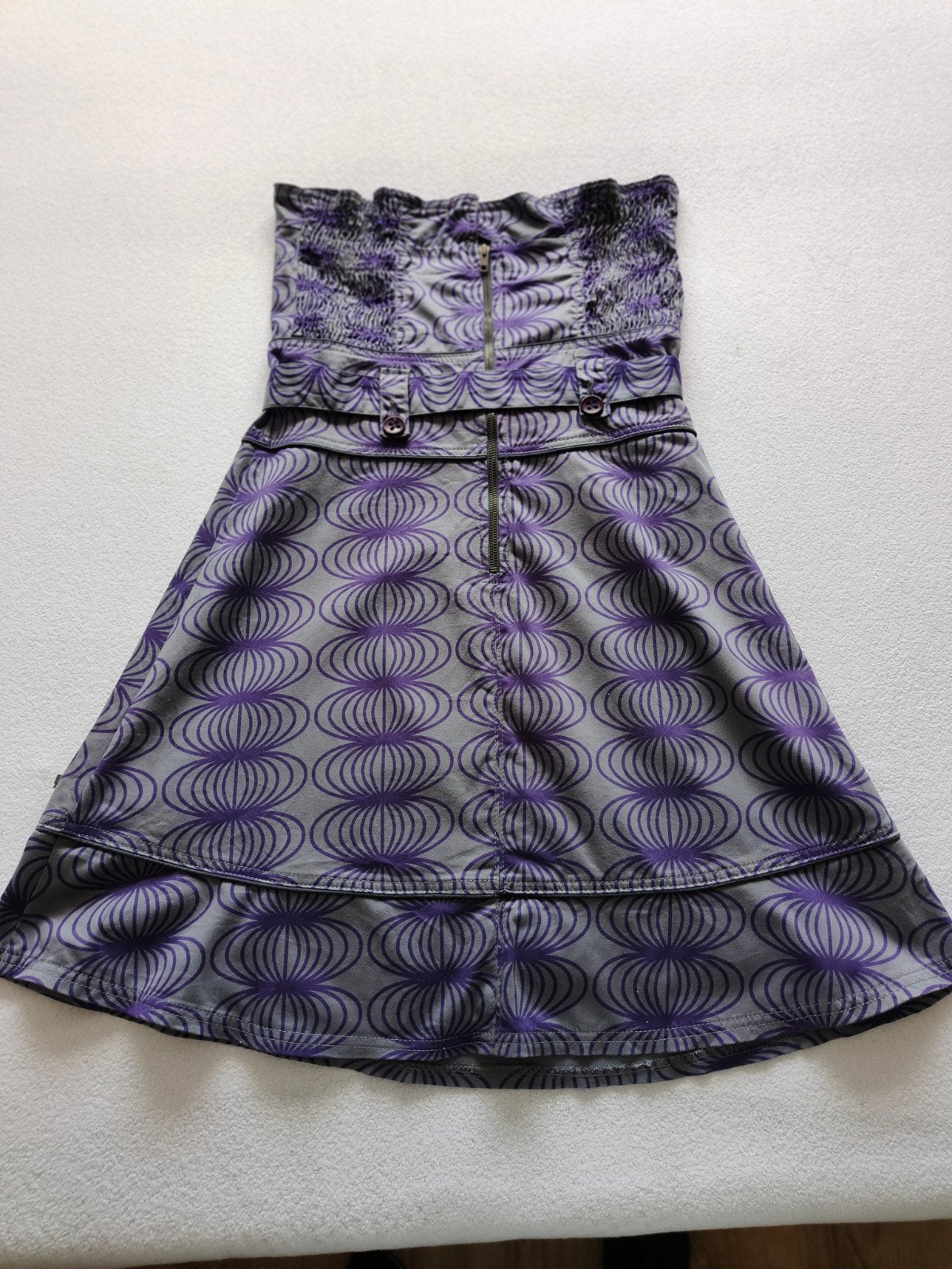 Paars-grijze schouderloze jurk, DEPT, maat L., Kleding | Dames, Maat 38/40 (M), Paars, DEPT, Ophalen of Verzenden