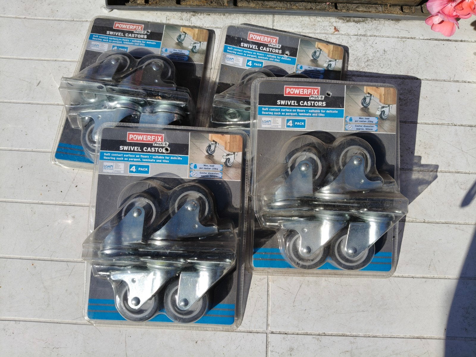 POWERFIX Zwenkwielen - 4 stuks per verpakking, Ophalen, Nieuw