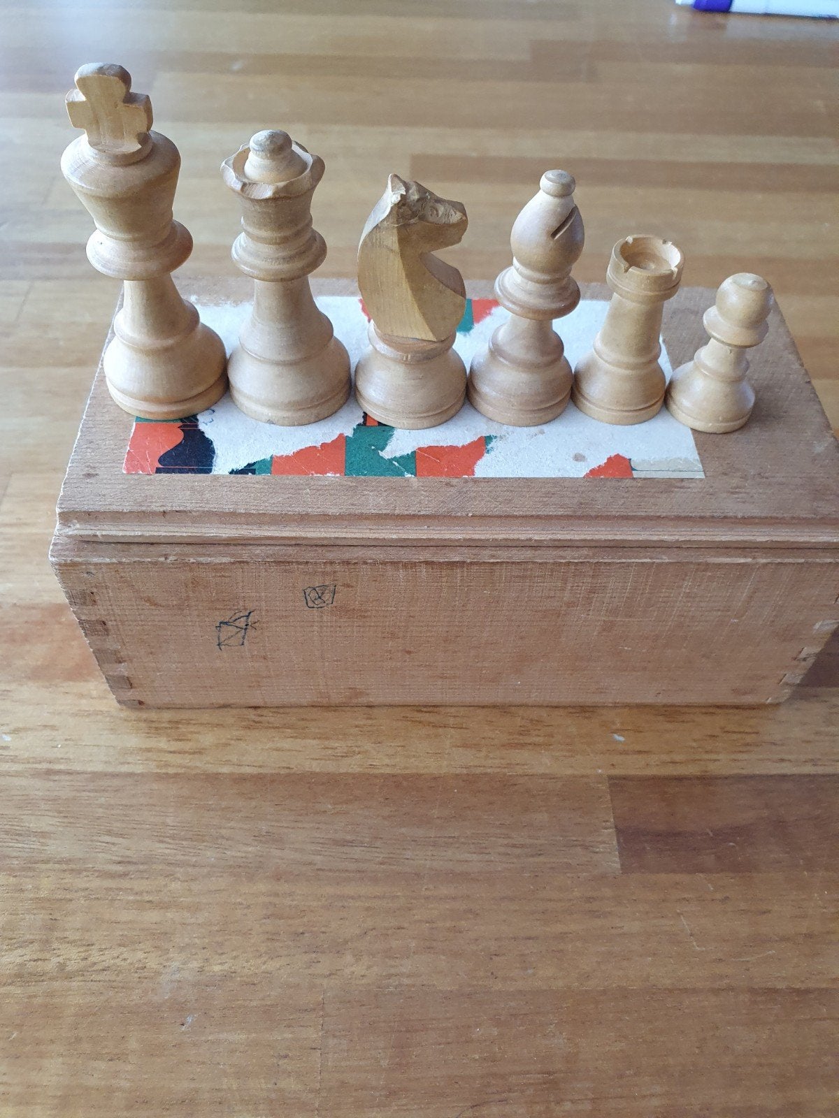 Complete Staunton schaakstukken - Koning 7 cm, Een of twee spelers, Ophalen of Verzenden, Gebruikt