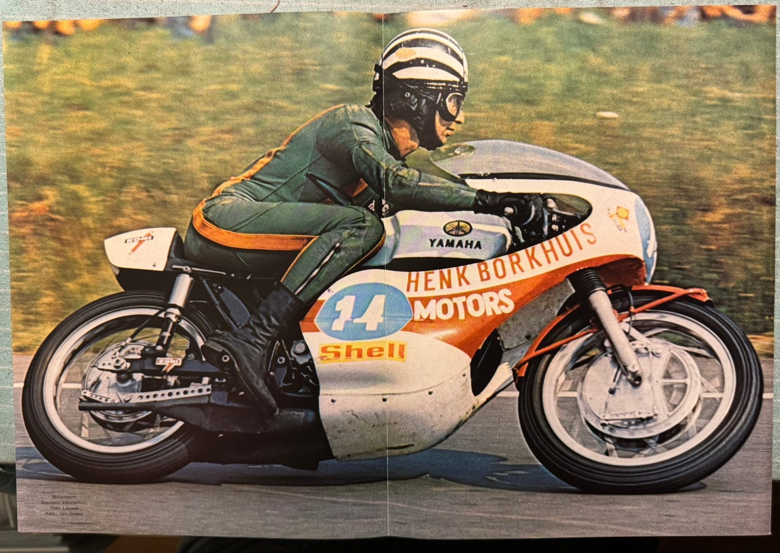 Poster 1972 Theo Louwes oo Yamaha, Verzenden, Zo goed als nieuw, Motoren