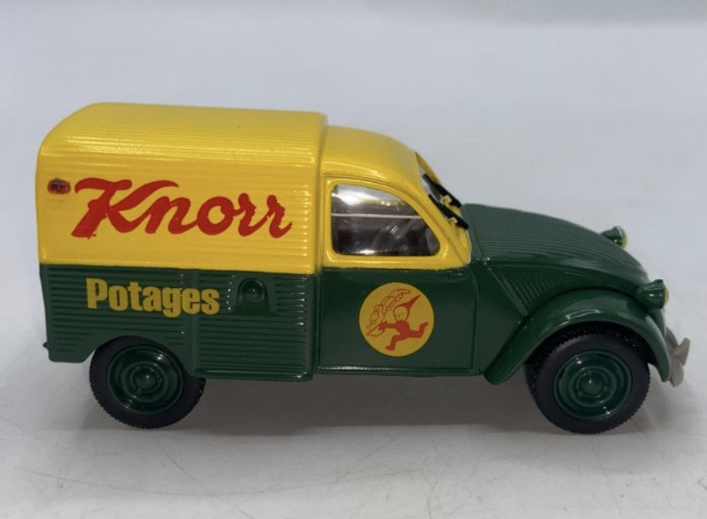 Norev Citroen 2CV AZU 1:43 Knorr Potages, Ophalen of Verzenden, Zo goed als nieuw, Auto, Norev