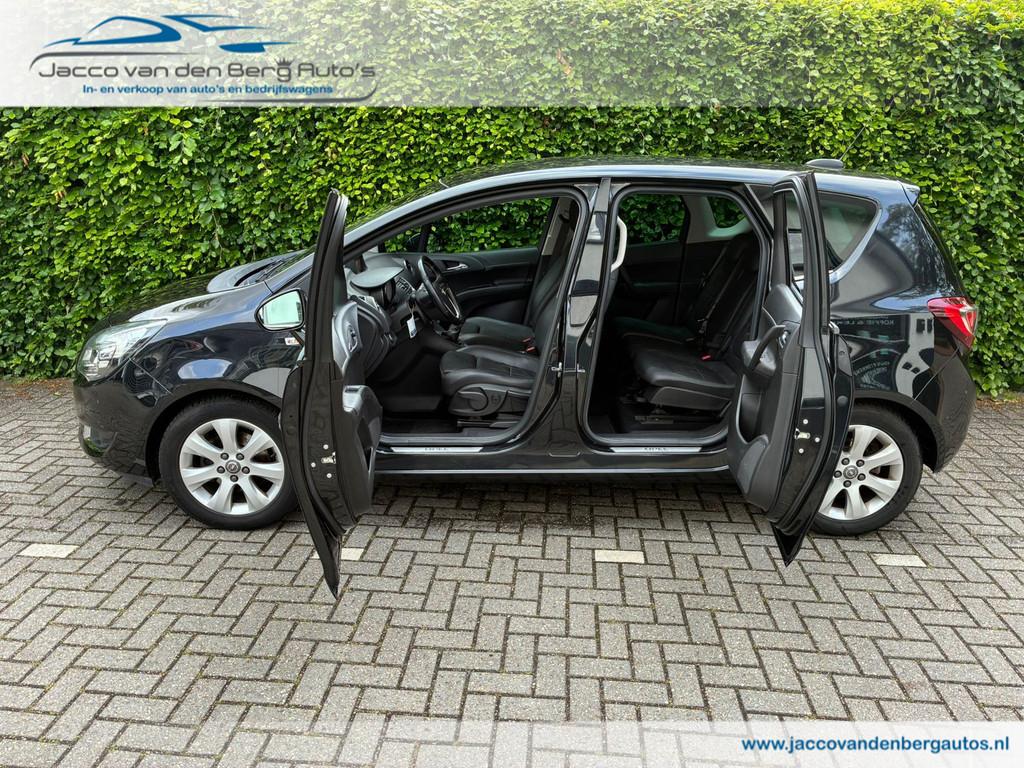Opel Meriva 1.4 Turbo Blitz I Leer I Navigatie, Auto's, Voorwielaandrijving, Gebruikt, Zwart, Bedrijf