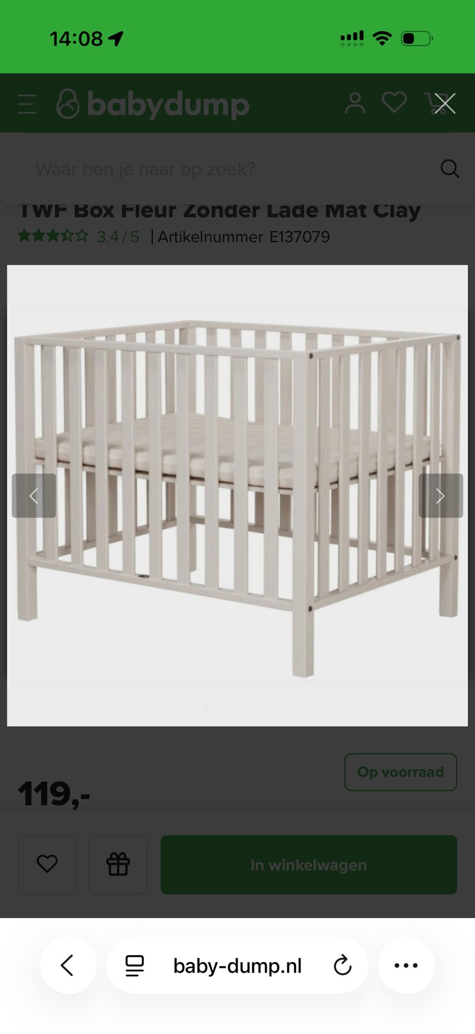 Baby Box met Matras, Ophalen of Verzenden, Gebruikt, Ledikant
