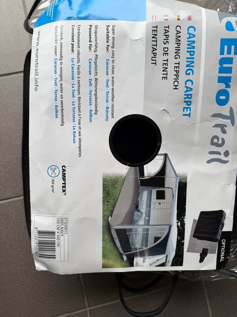 Eurotrail camptex tent tapijt, Caravans en Kamperen, Kampeeraccessoires, Ophalen, Gebruikt