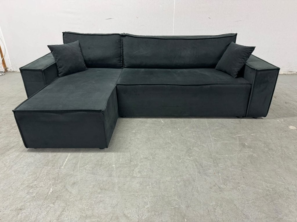 Slaapbank 145x240 met LEVERING rechts/linkerhoek, Huis en Inrichting, Blauw, Tweepersoons, Ophalen of Verzenden, Zo goed als nieuw