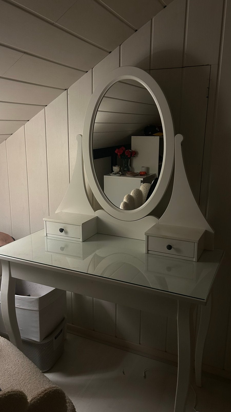 IKEA Kaptafel met spiegel en lades, Ophalen, Zo goed als nieuw, Hout, 100 tot 150 cm