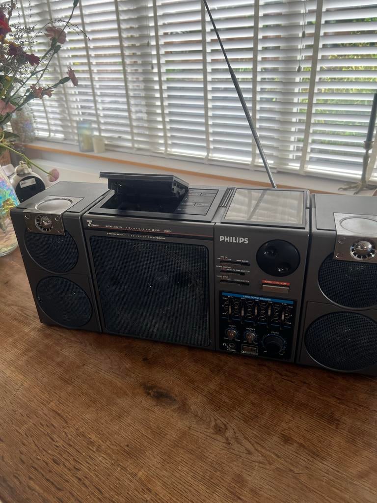 Vintage Philips D8554/00 Soundmachine Boombox, Audio, Tv en Foto, Radio's, Ophalen of Verzenden, Gebruikt, Radio