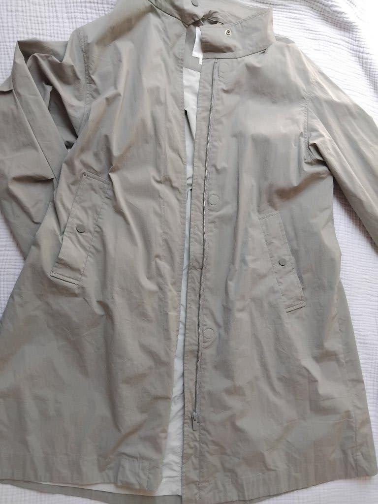 Lange najaarsjas licht Khaki, maat M, Kleding | Dames, Maat 38/40 (M), Elvine, Ophalen of Verzenden, Zo goed als nieuw