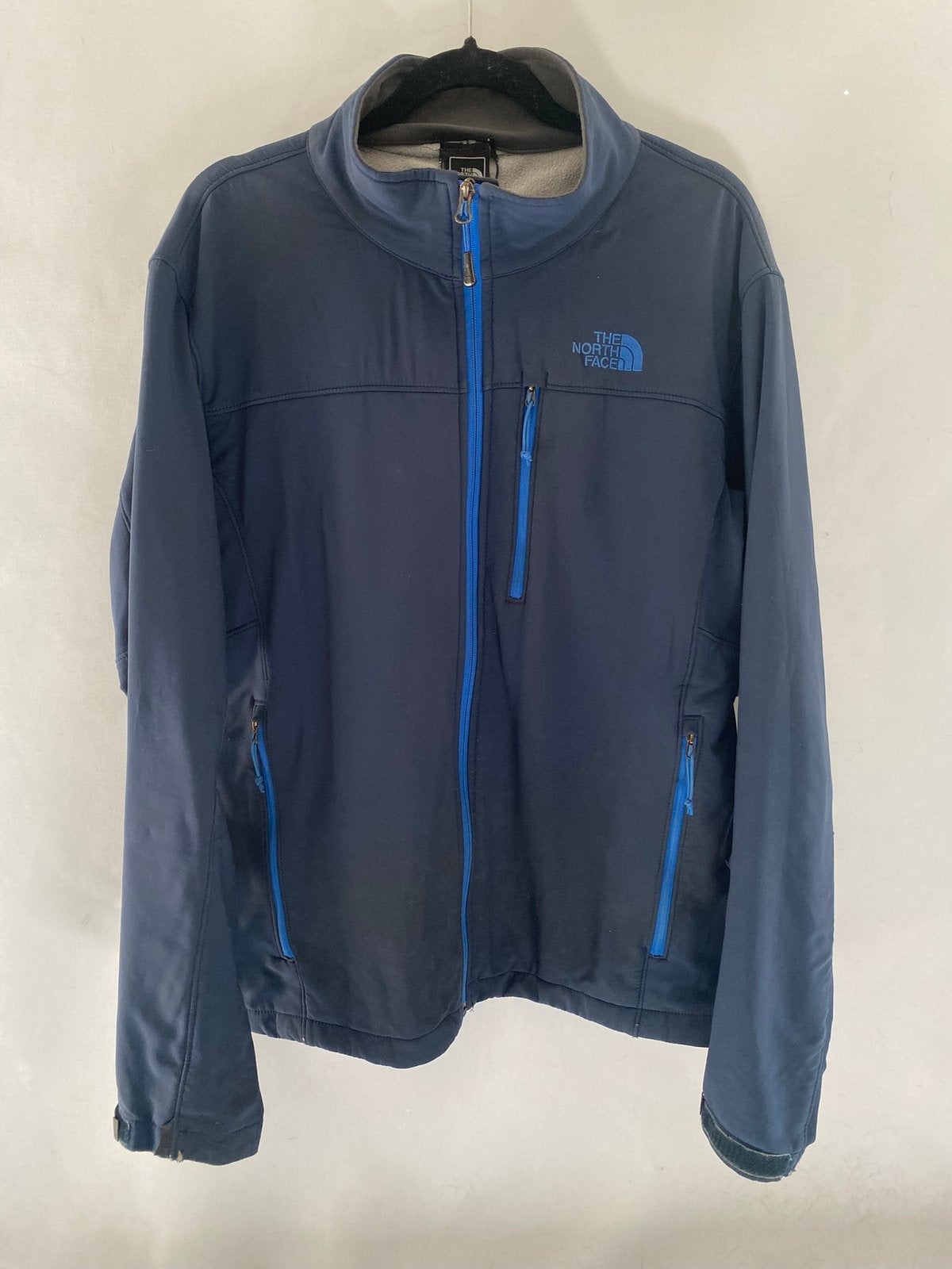 The North Face softshell jas donkerblauw – maat L – fleece, Ophalen of Verzenden, Gedragen, Maat 52/54 (L), Blauw
