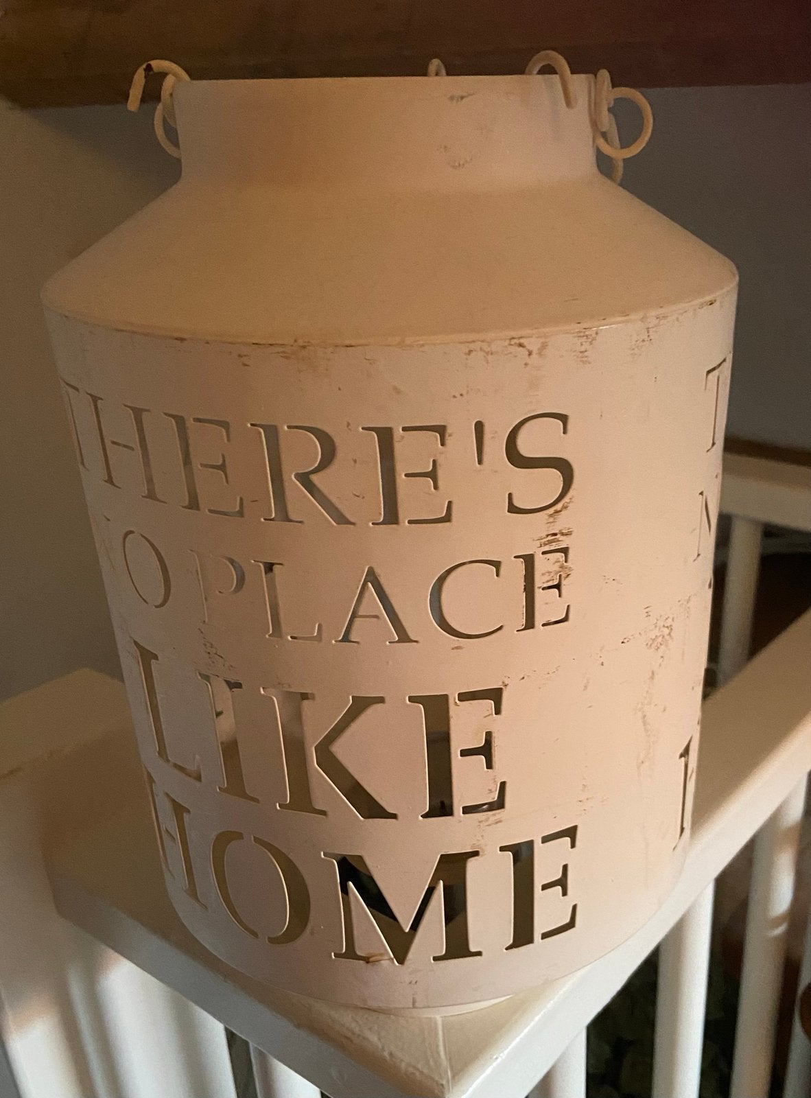 Decoratief windlicht "There's no place like home", Ophalen of Verzenden, Gebruikt, Metaal
