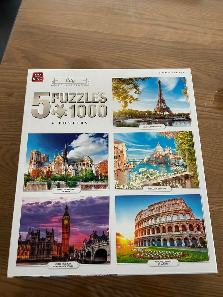 5 in 1 puzzel city collection, Ophalen of Verzenden, 500 t/m 1500 stukjes, Nieuw, Legpuzzel