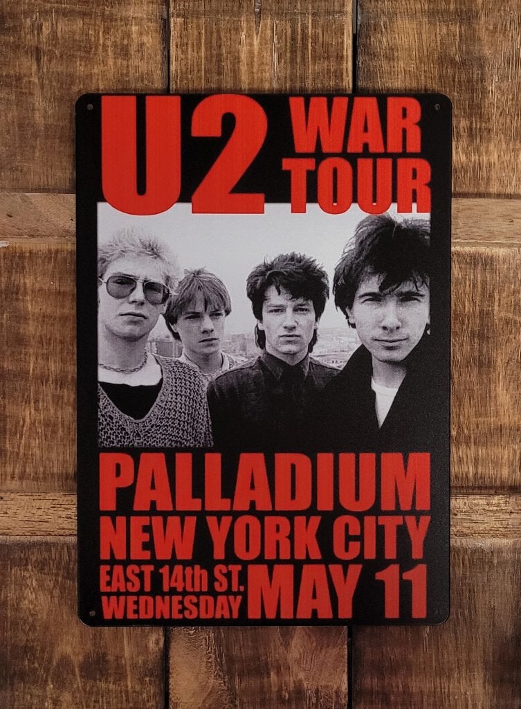 U2 War Tour New York reclamebord van metaal wandbord deco, Info@deconoord.nl, Deco Noord, Nieuw, Ophalen of Verzenden