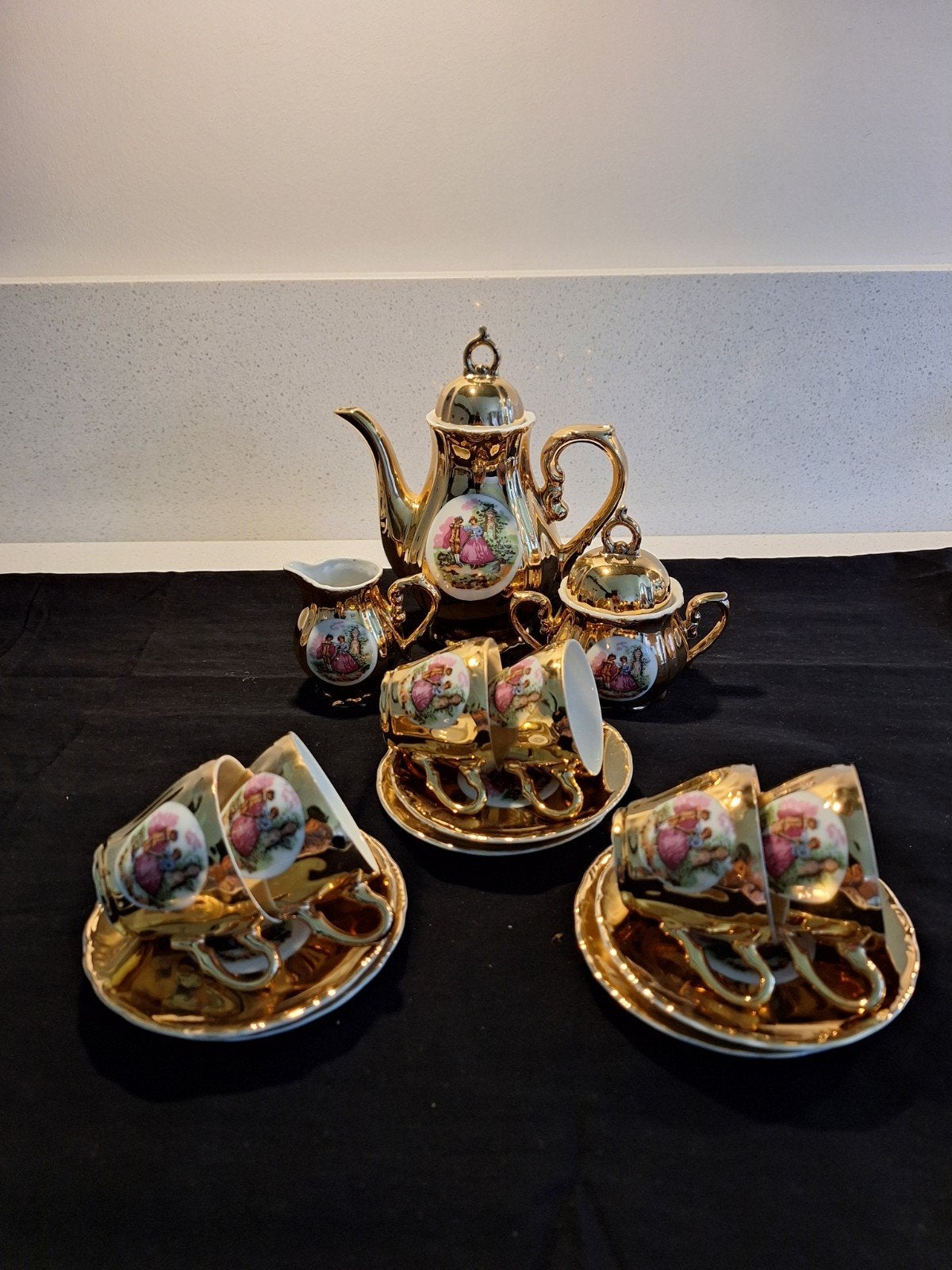 Vintage mocca serviesje van Versailles, Ophalen of Verzenden