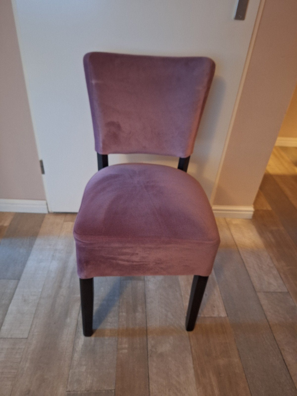 8 of 4 stijlvolle oudroze eetkamerstoelen, Ophalen, Hout