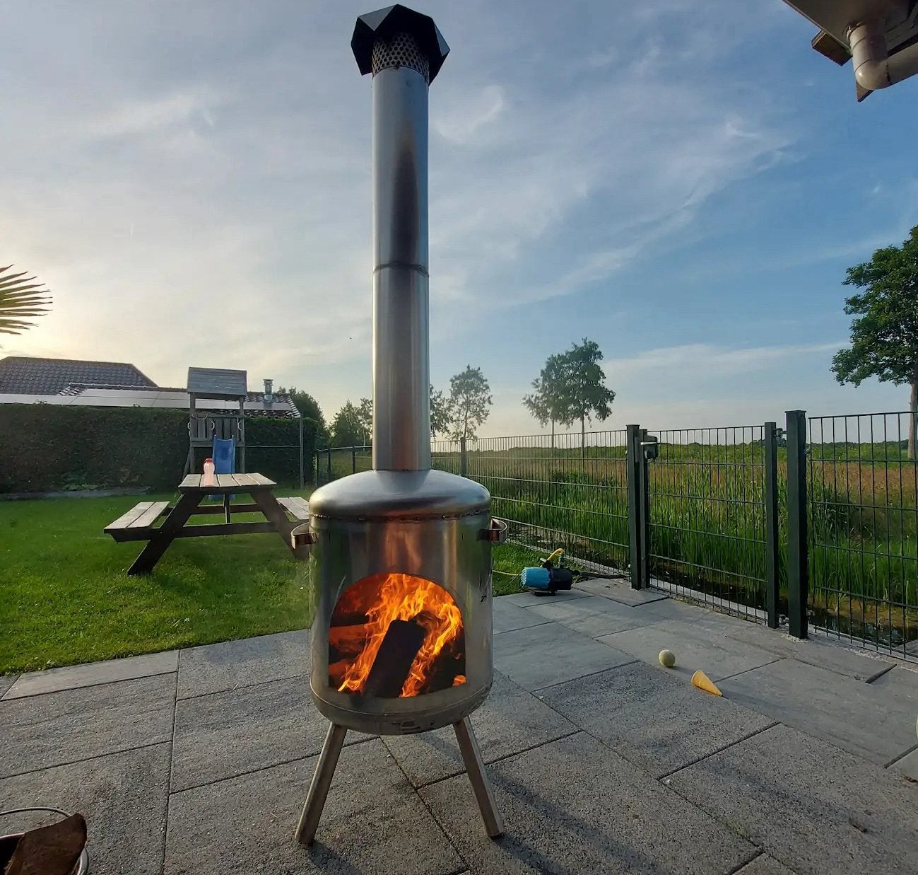 Ares Rvs Tuinkachels houtkachel buitenkachel tuinhaard, Tuin en Terras, Ophalen of Verzenden, Nieuw