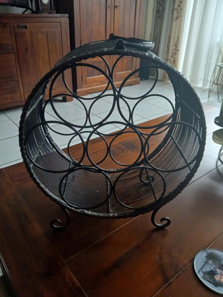 Ronde wijnrek, Huis en Inrichting, Woonaccessoires | Wijnrekken, Ophalen, Zo goed als nieuw, Minder dan 50 cm, 5 tot 15 flessen