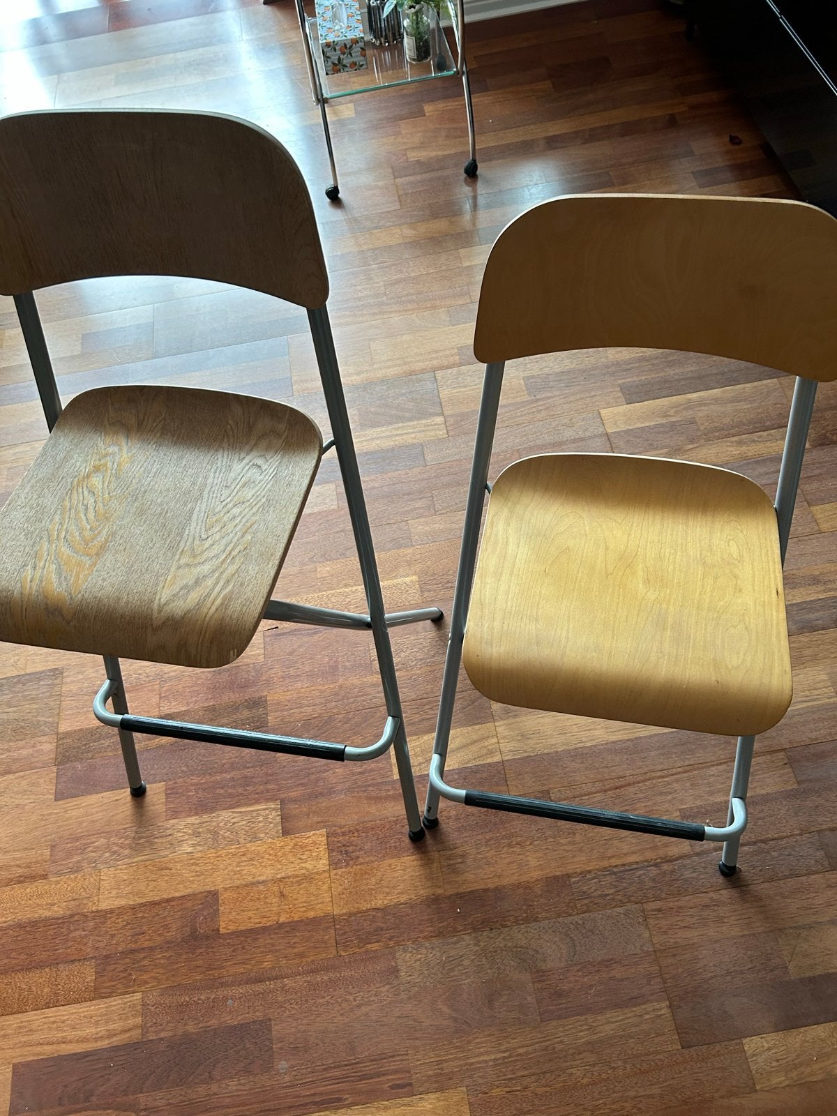 IKEA barkrukken (2 stuks) - 75 cm en 65 cm, Huis en Inrichting, Ophalen, Gebruikt, Met voetsteun, 60 tot 90 cm