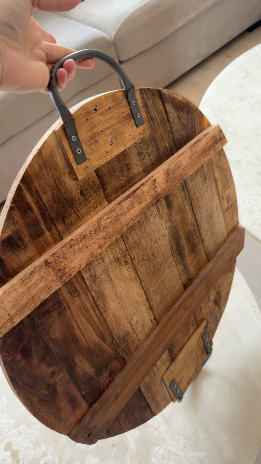 Houten Serveerblad/Borrelplank - Rond 50 cm, Hout, Ophalen of Verzenden, Bruin, Landelijk