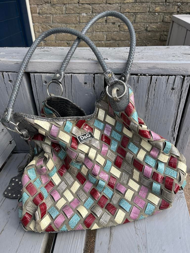 Vrolijke handtas met leuke kleuren, Ophalen of Verzenden, Gebruikt, Overige kleuren, Handtas