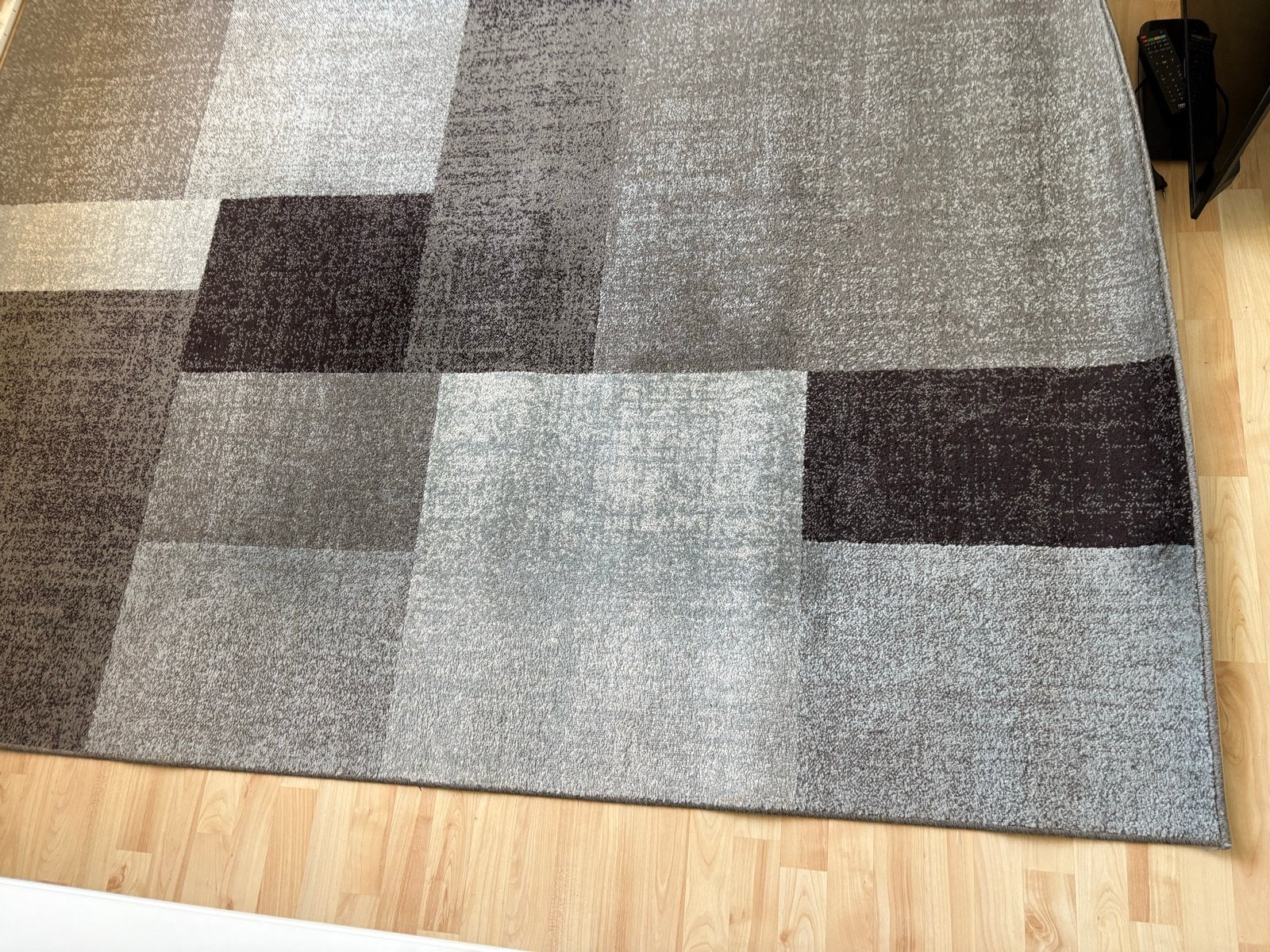 Vloerkleed Casa Blok grijs/antraciet/lichtblauw 230x160 cm, Ophalen, Gebruikt, 150 tot 200 cm, 200 cm of meer