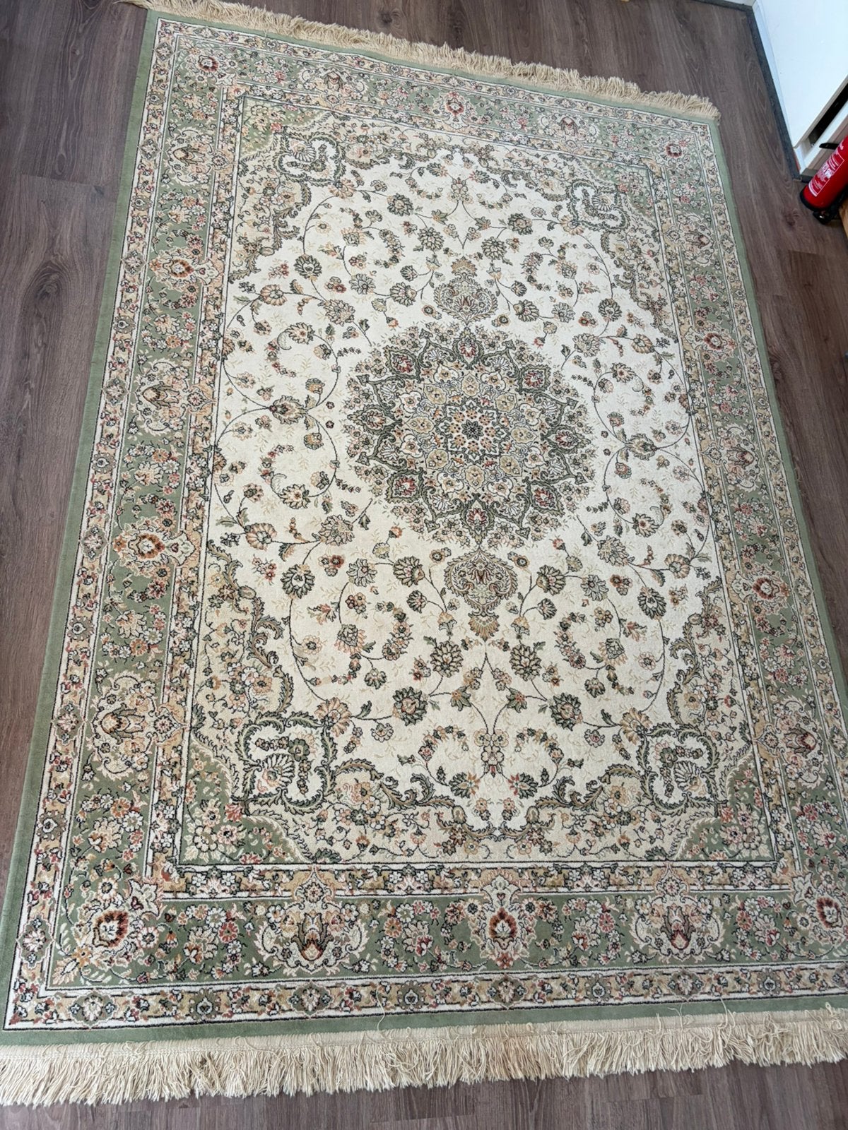 Vloerkleed in mint groen, Ophalen, 200 cm of meer, Zo goed als nieuw, Rechthoekig