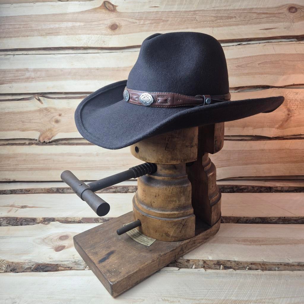 Stetson Western Fedora Roy Cowboy Hat - Antraciet - size 57, Stetson, Hoed, Ophalen of Verzenden, 57 cm (M, 7⅛ inch) of minder