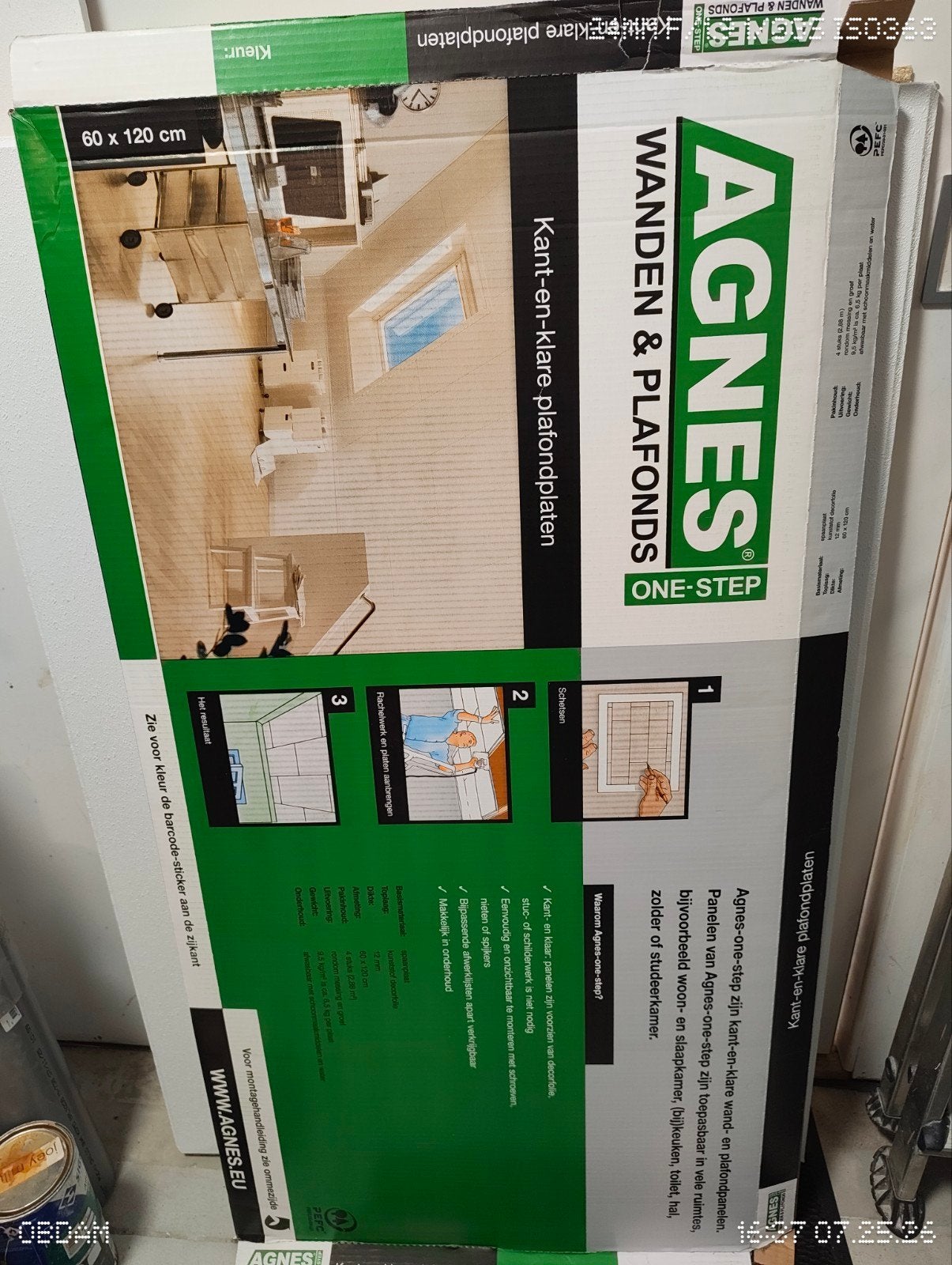 Agnes One-Step Kant-en-klare plafondplaten (60x120 cm), Doe-het-zelf en Verbouw, Platen en Panelen, Ophalen, Nieuw