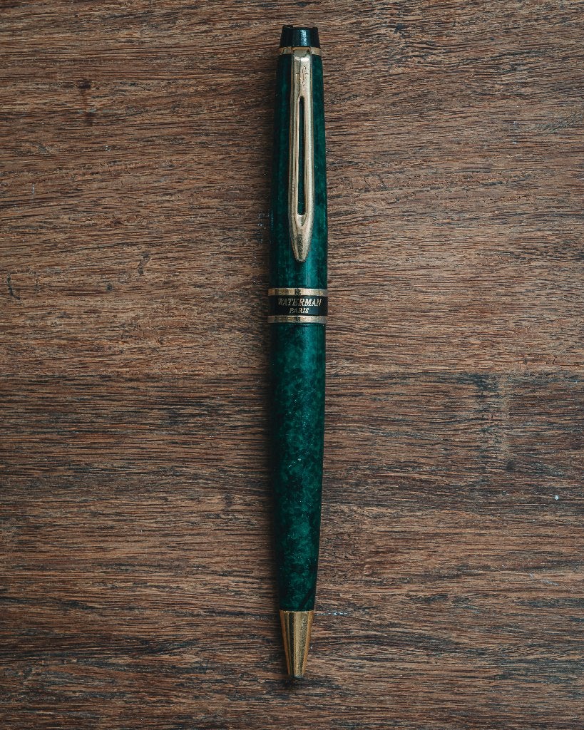 Waterman Expert II Balpen. Prussian Green & Gold, Info@waterman.com, Gebruikt, Paris, Waterman