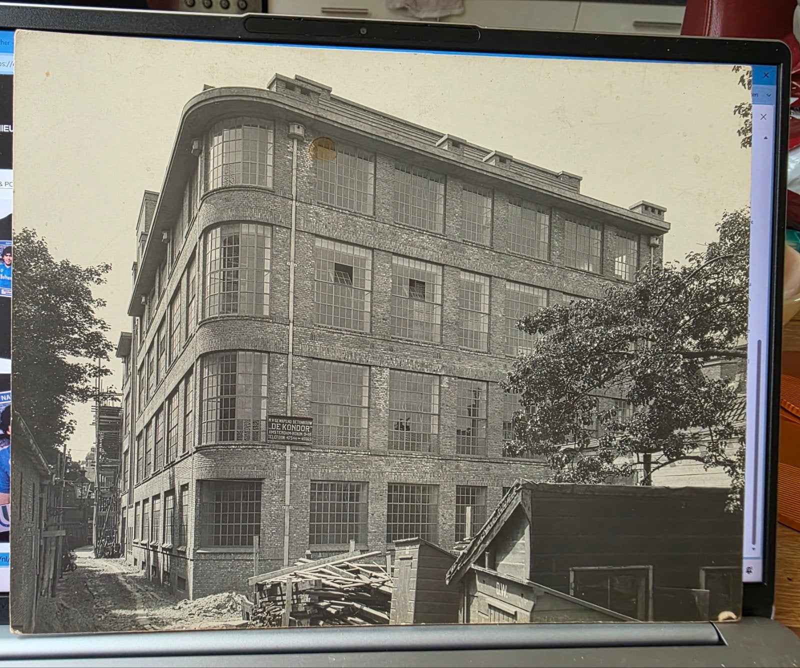 foto op karton bouw van Johan Enschede, Verzamelen, Foto's en Prenten, Ophalen of Verzenden, Voor 1940, Zo goed als nieuw