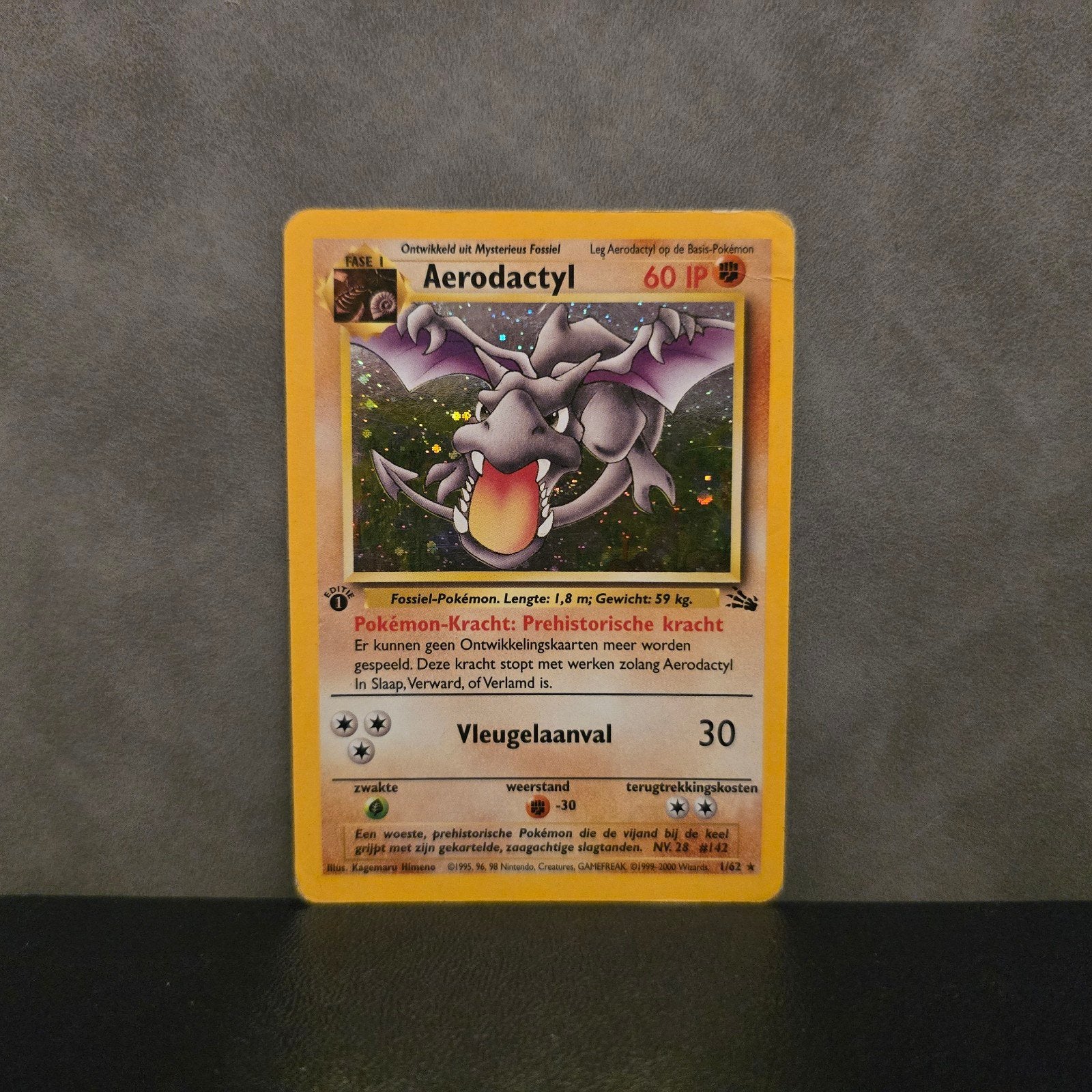 Aerodactyl (FO 1) Fossil 1st Edition NL Pokémon Kaart, Ophalen of Verzenden