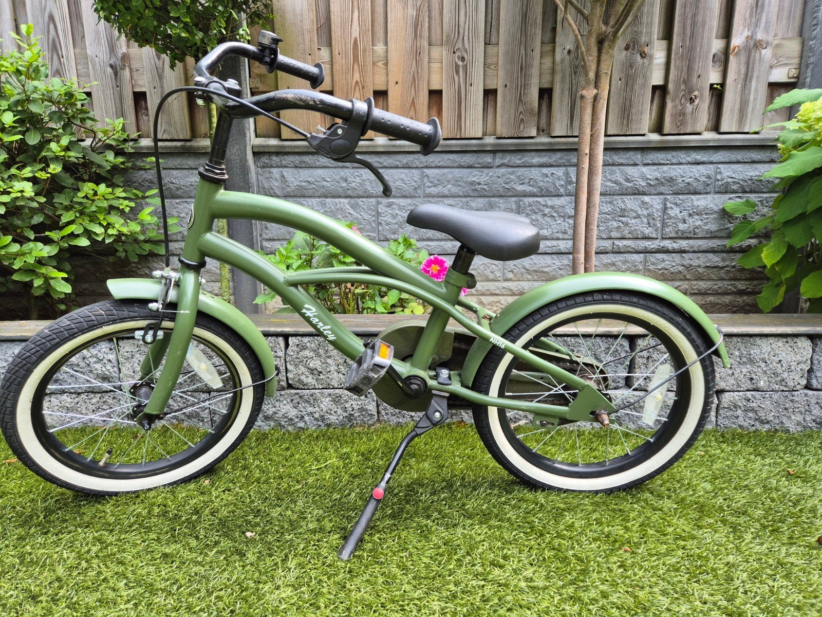 Harley Nogan kinderfiets, 16 inch, Ophalen, Zo goed als nieuw, Terugtraprem, Harley Nogan