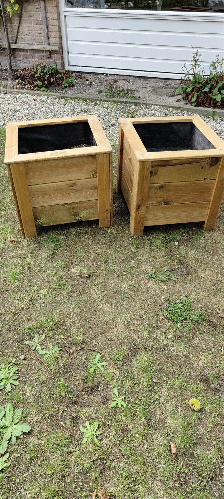 TEAB - Houten Tuinbakken 50x50x50 - moet snel weg!, Ophalen, Minder dan 60 cm, Vierkant, Zo goed als nieuw