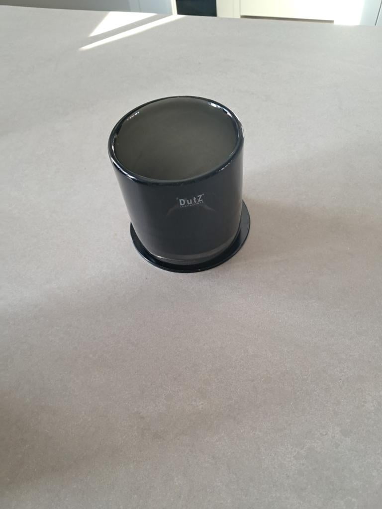 Elegant Dutz Windlicht Zwart Smoke - Ø 10 cm, Ophalen, Zo goed als nieuw, Glas