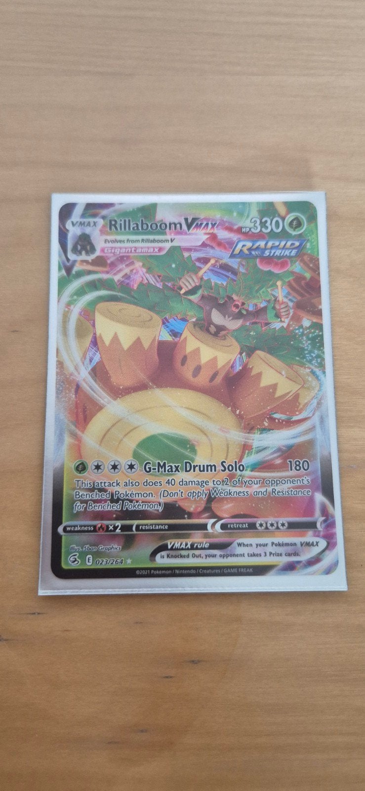 Rillaboom "Gigantamax" Solo Drum   Vmax Pokémon Kaart, Ophalen of Verzenden, Zo goed als nieuw