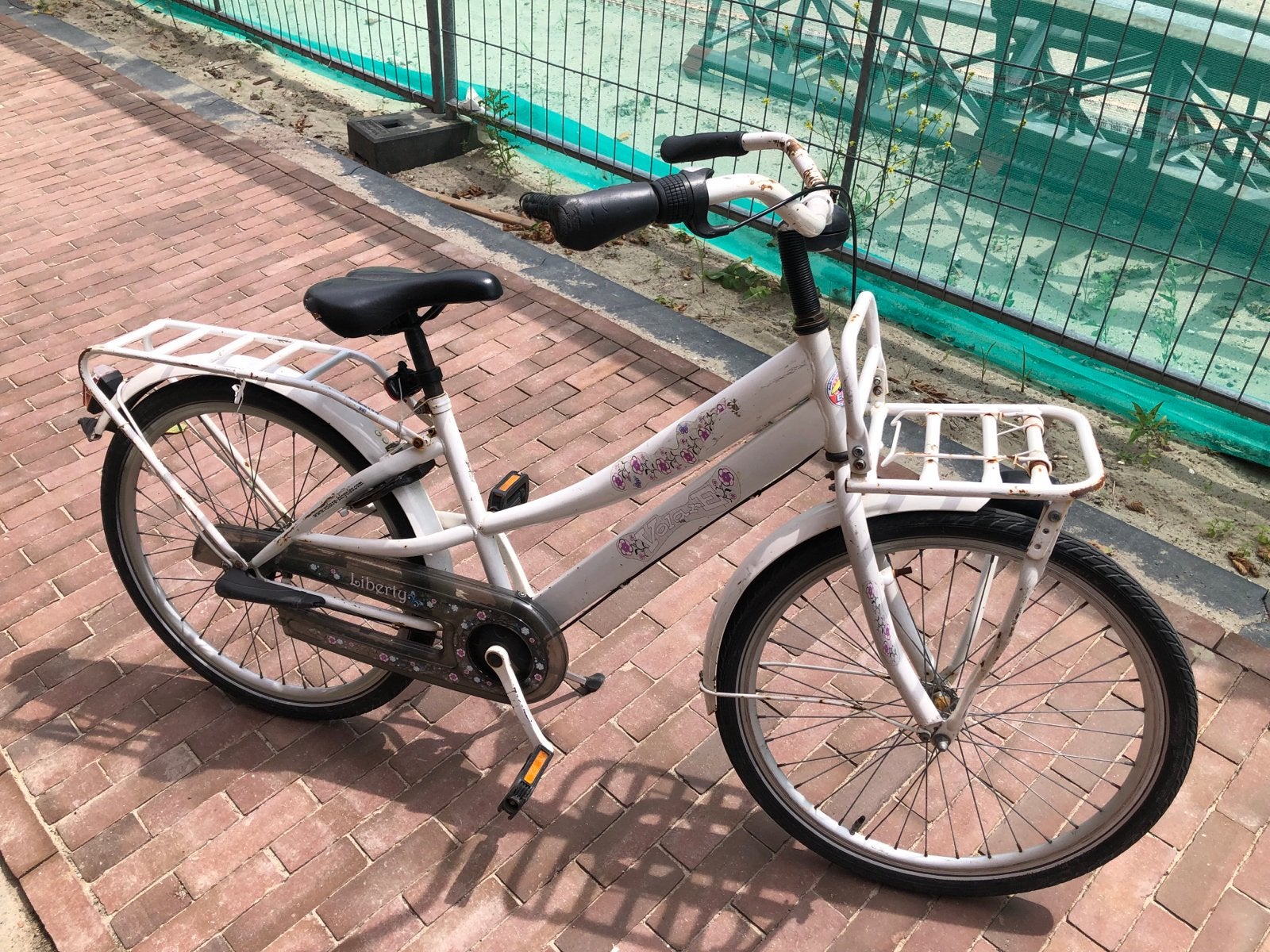 Witte Volare Liberty meisjesfiets met 3 versnellingen, Gebruikt, Velgrem, Versnellingen, 50 tot 53 cm
