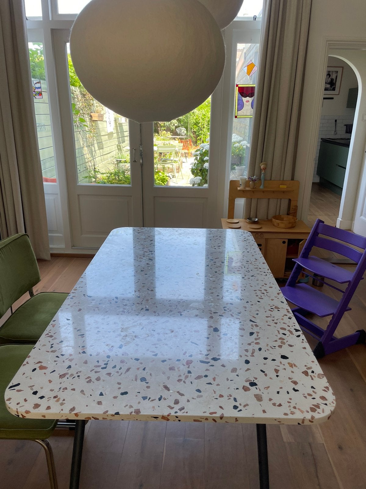 Terrazzo tafel, Ophalen, Overige materialen, Gebruikt, 50 tot 100 cm