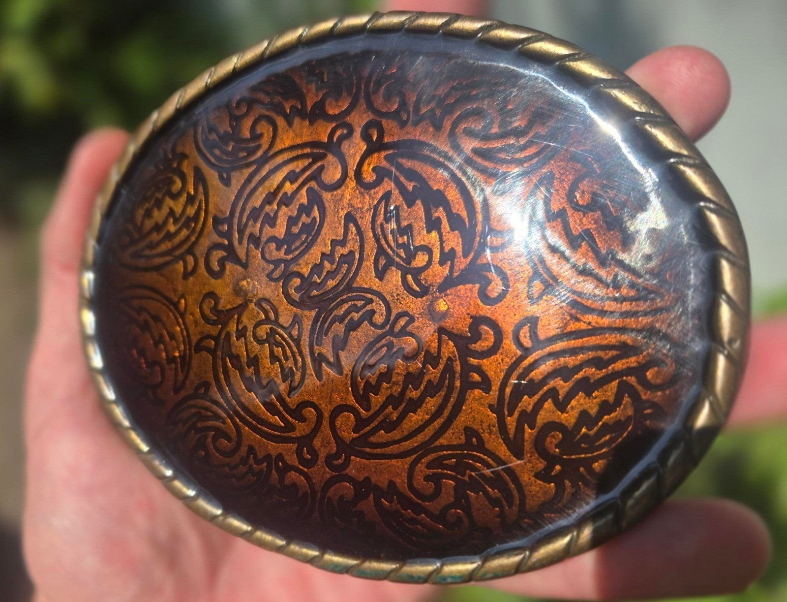 Vintage Large Brass Belt Buckle, Losse buckle of gesp, Bruin, Minder dan 95 cm, Ophalen of Verzenden