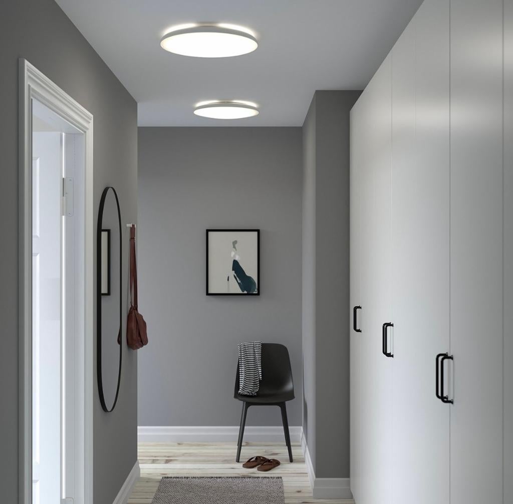 Ikea Nymåne LED plafondlamp, 45cm wit, Huis en Inrichting, Ophalen of Verzenden, Zo goed als nieuw, Kunststof