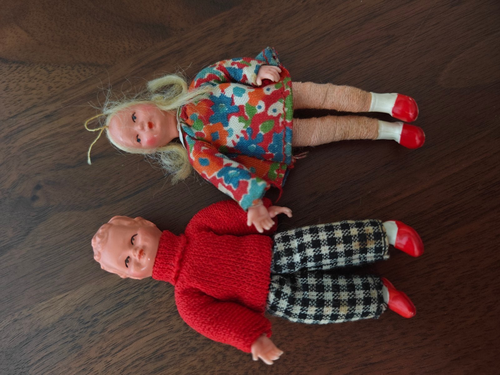 Vintage Caco poppenhuis poppetjes - set van 2, Ophalen of Verzenden, Gebruikt, Pop