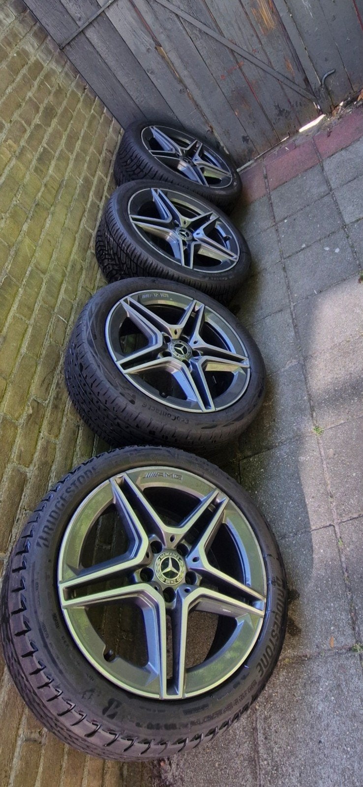 18 inch breedset originele mercedes AMG velgen A,B,C klasse, 18 inch, Banden en Velgen, Ophalen of Verzenden, Zomerbanden