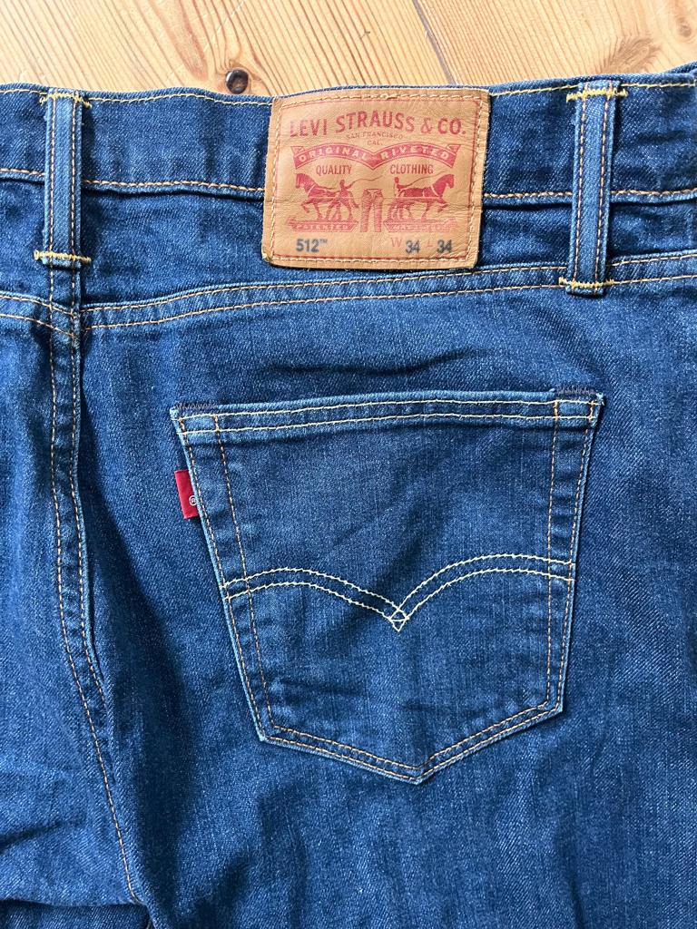 Levi's denim jeans heren 512.     W 34    L 34, Ophalen, Blauw, Overige jeansmaten, Zo goed als nieuw
