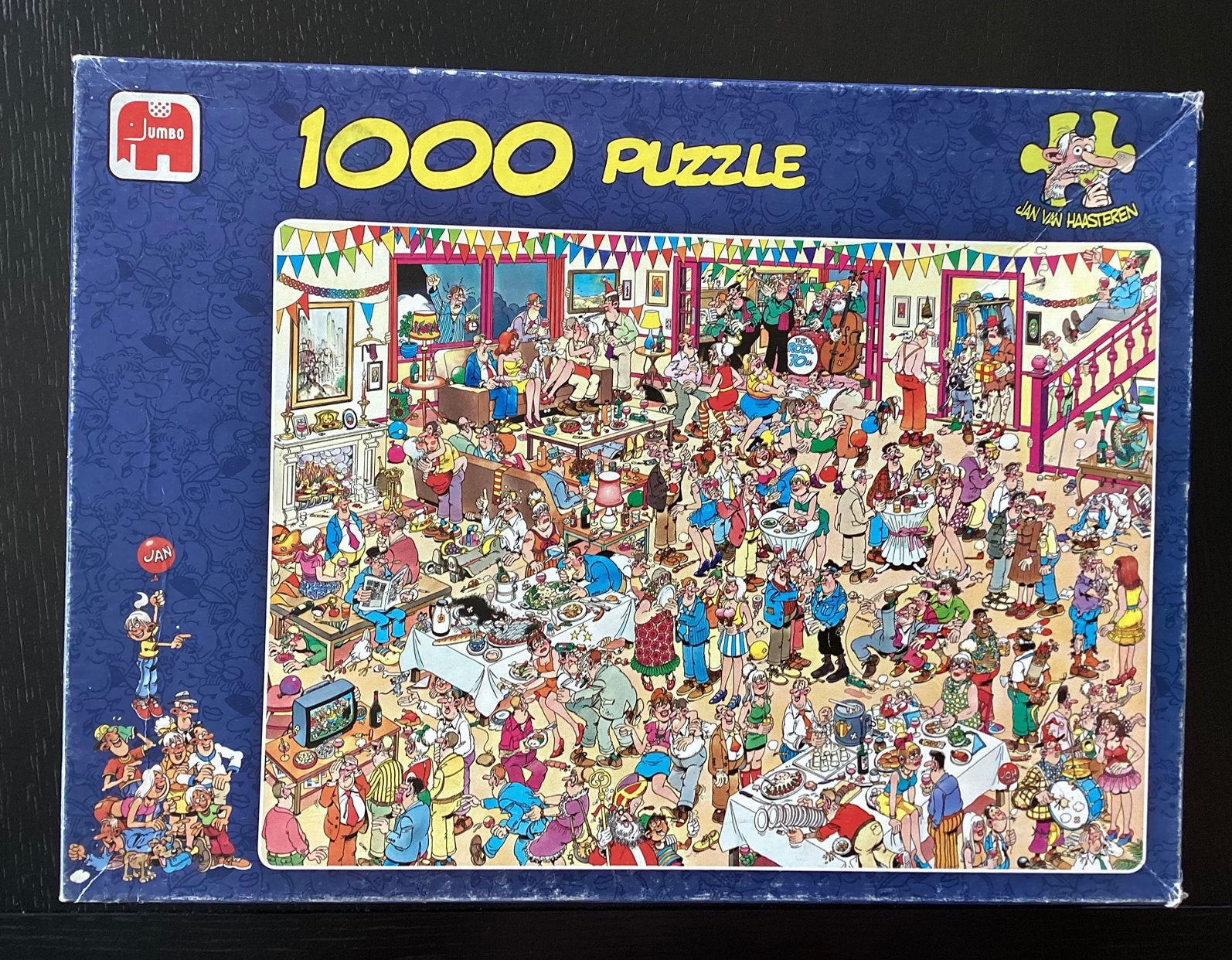 Jan van Haasteren: Fijne Verjaardag. 1000 stukjes., Hobby en Vrije tijd, Denksport en Puzzels, Ophalen, 500 t/m 1500 stukjes, Gebruikt