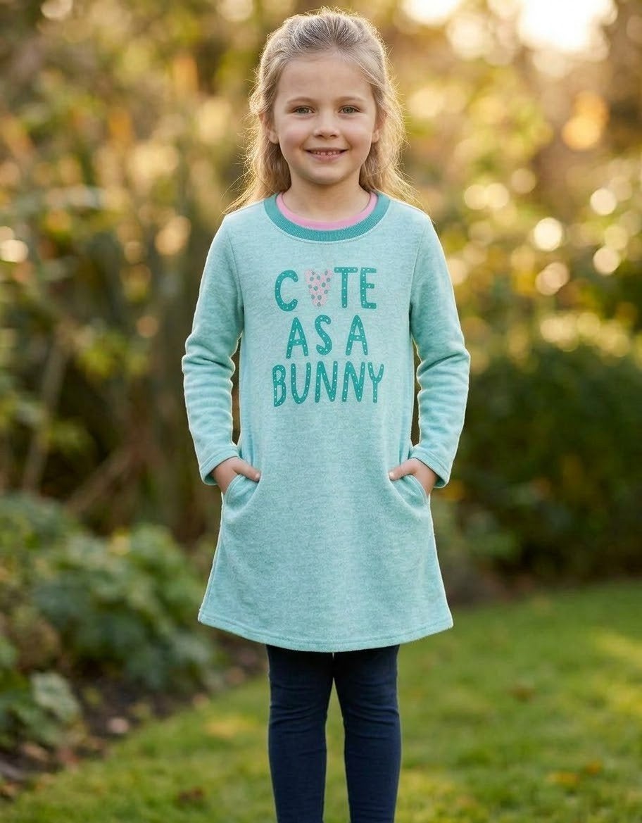 Leuke sweatdress Room Seven mt 122 'Cute as a Bunny', Meisje, Room Seven, Ophalen of Verzenden, Zo goed als nieuw