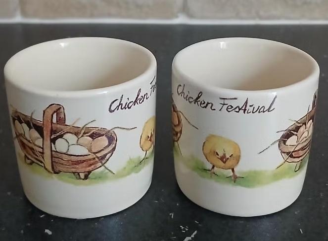 Set eierdopjes Jet ter Steege Chicken Festival, Overige typen, Ophalen of Verzenden, Zo goed als nieuw, Overige stijlen