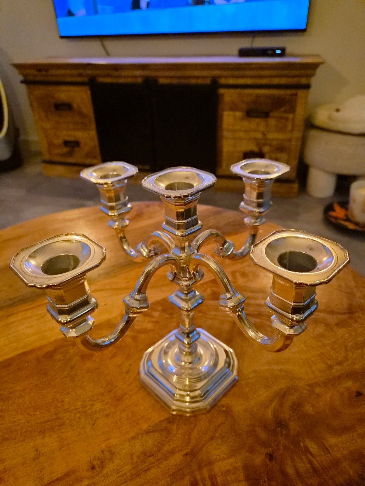 kandelaar zilver met goede vilt BMF onderkant, Verzenden, Zilver