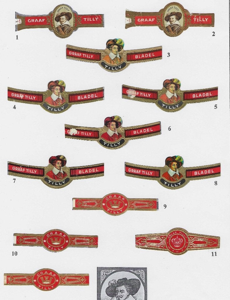 klassiek blad 336    graaf tilly  sigarenbanden, Ophalen of Verzenden, Zo goed als nieuw, Sigarenbandjes