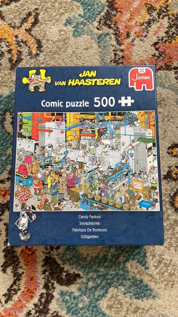 Jan van Haasteren puzzel - Snoepfabriek, Ophalen of Verzenden, 500 t/m 1500 stukjes, Zo goed als nieuw, Legpuzzel