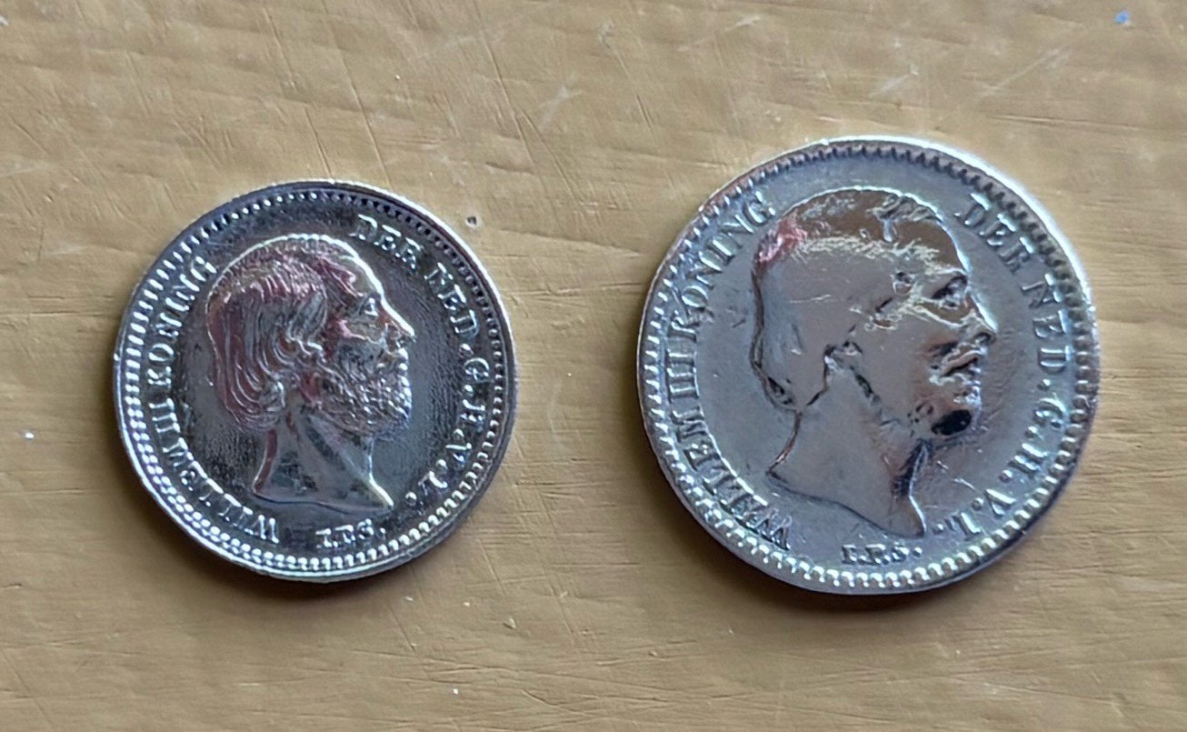 Zilveren munten 5 en 10 cent 1862 – Willem III, Postzegels en Munten, Ophalen of Verzenden, Koning Willem III, 10 cent, Zilver