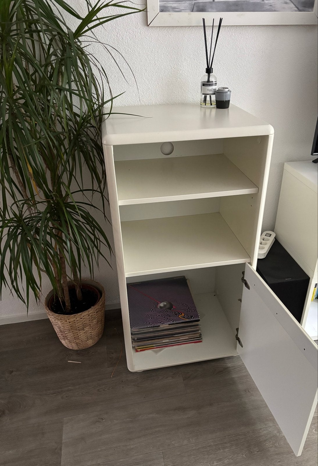 Kast voor platenspeler / hifi-meubel – wit – 106  54  46, Ophalen