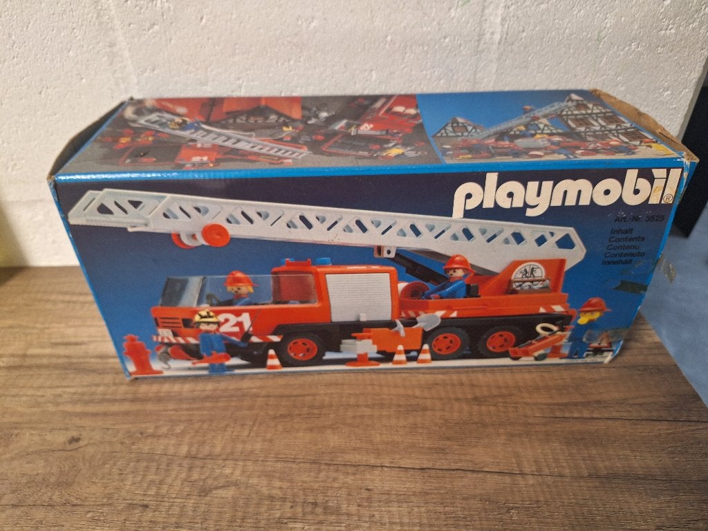 Vintage Playmobil 3525 Fire Rescue truck in doos uit 1983, Ophalen of Verzenden, Gebruikt
